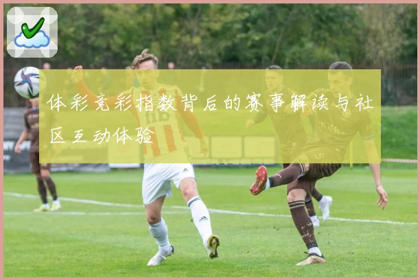 体彩竞彩指数背后的赛事解读与社区互动体验